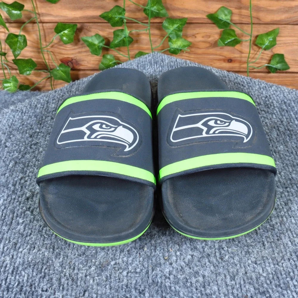 Nike Offcourt Men Mens Slide Sandals Size‎ 6 NFL Seattle Seahawks Navy Green